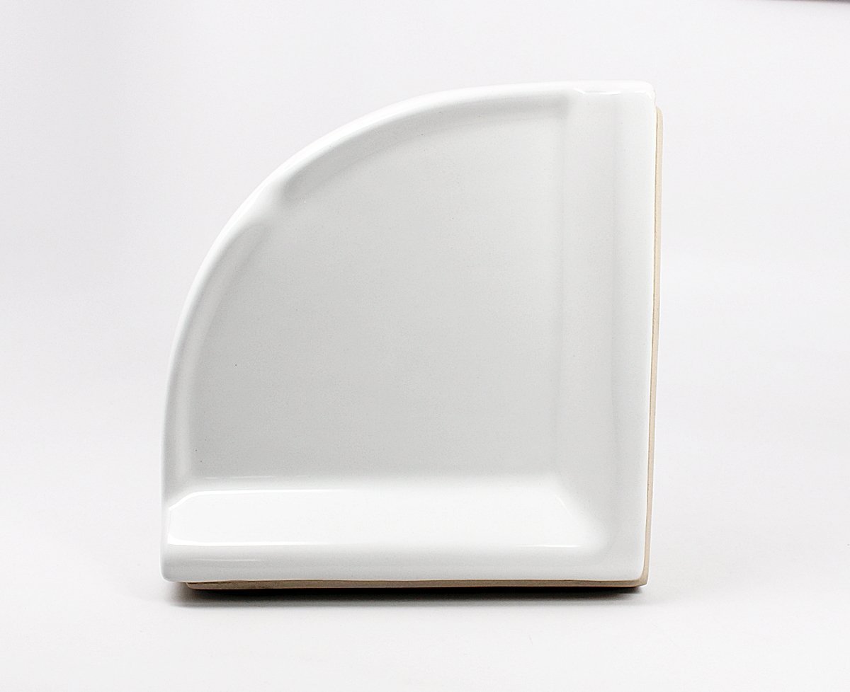 Ceramic Wall Mounted Corner Shelf 8x8 White
